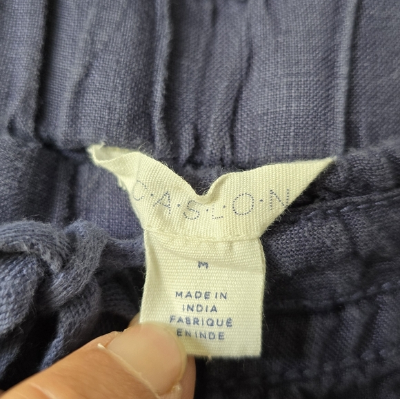 Caslon 100% Linen Pants Medium Navy Blue - Picture 3 of 5